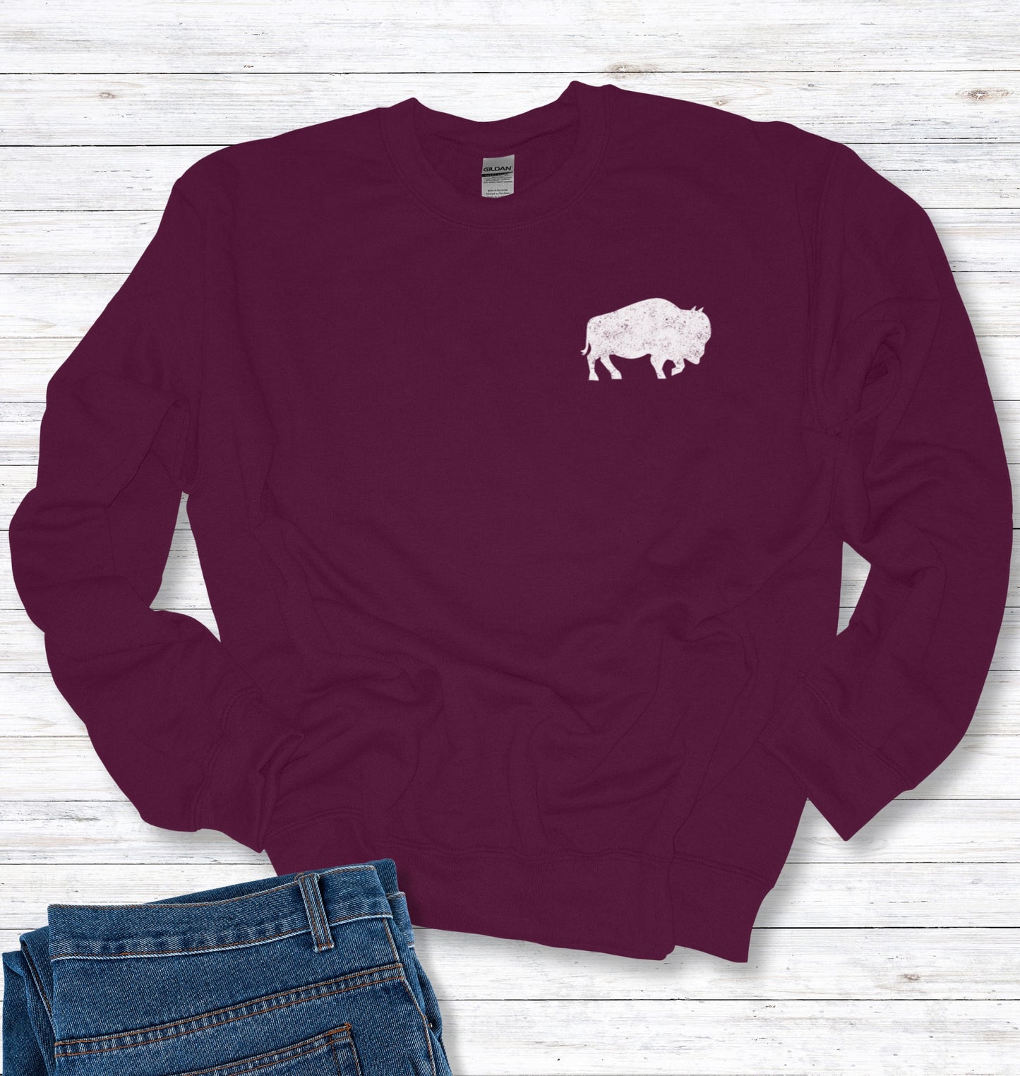 Subtle Buffalo Crew Neck Sweatshirt