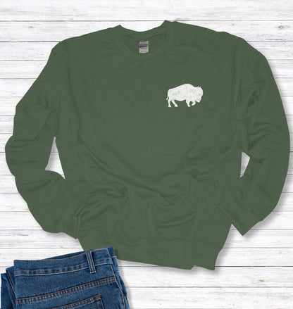 Subtle Buffalo Crew Neck Sweatshirt
