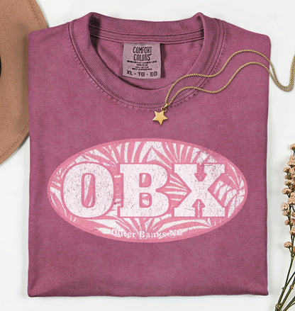 OBX Pink Palms Vintage Graphic T-shirt
