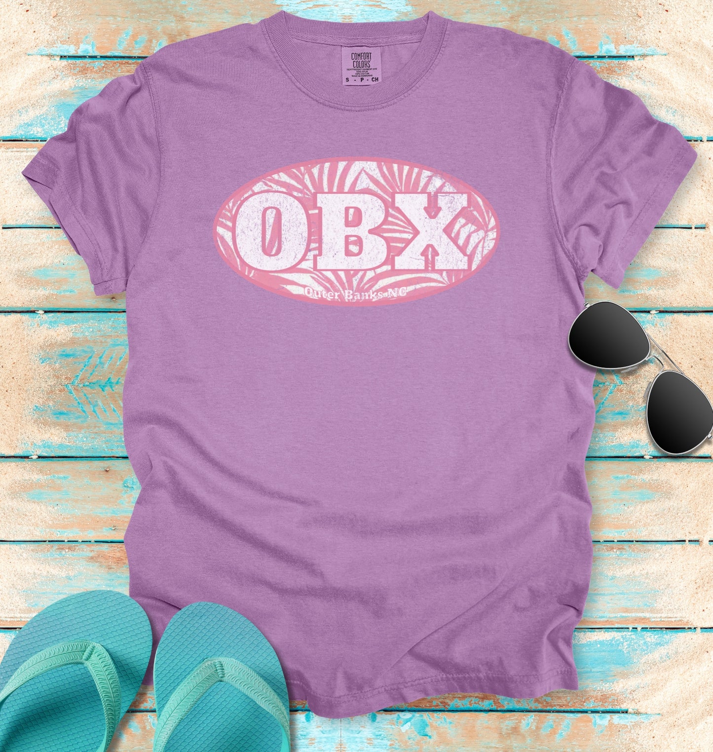 OBX Pink Palms Vintage Graphic T-shirt