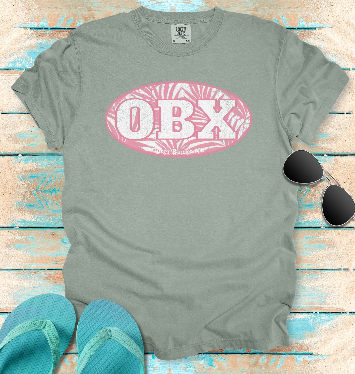 OBX Pink Palms Vintage Graphic T-shirt