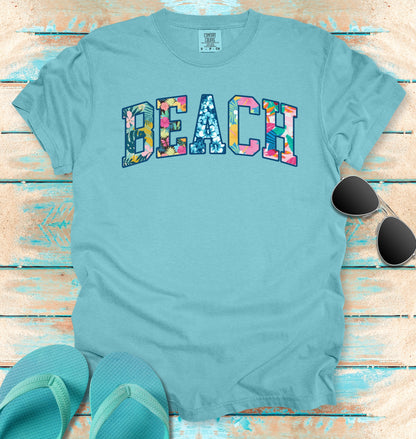 BEACH Tropical Faux Patchwork T-shirt