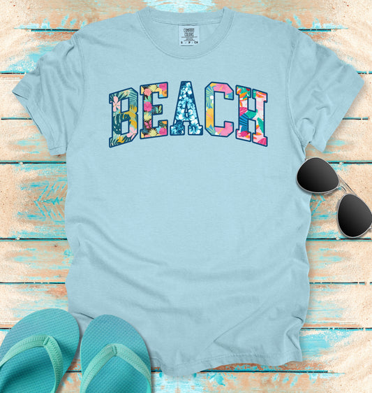 BEACH Tropical Faux Patchwork T-shirt