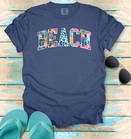 BEACH Tropical Faux Patchwork T-shirt