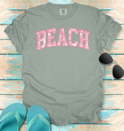 Pink Tropical Palms BEACH T-shirt