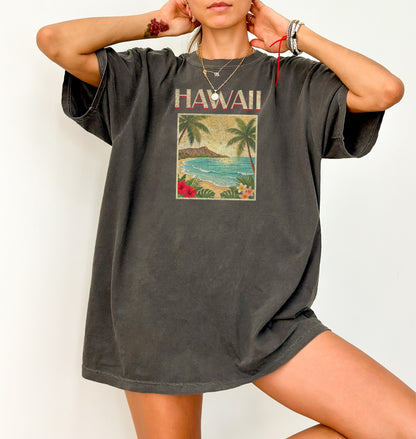 Vintage Hawaii Travel Poster Graphic T-Shirt