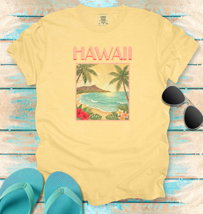 Vintage Hawaii Travel Poster Graphic T-Shirt