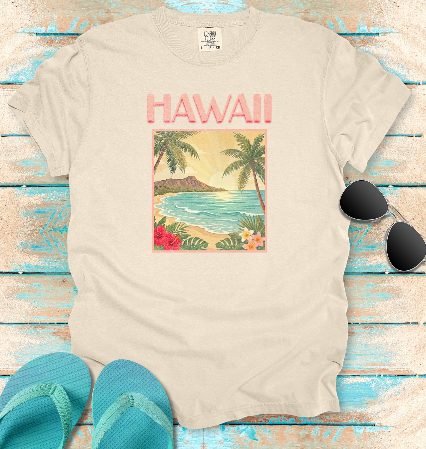 Vintage Hawaii Travel Poster Graphic T-Shirt