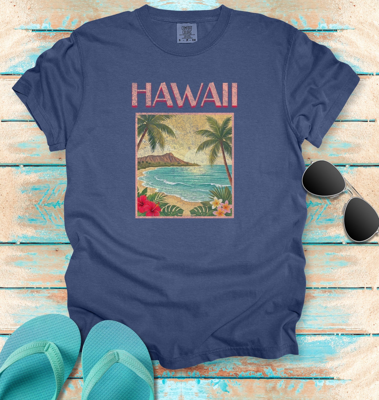 Vintage Hawaii Travel Poster Graphic T-Shirt