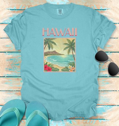 Vintage Hawaii Travel Poster Graphic T-Shirt