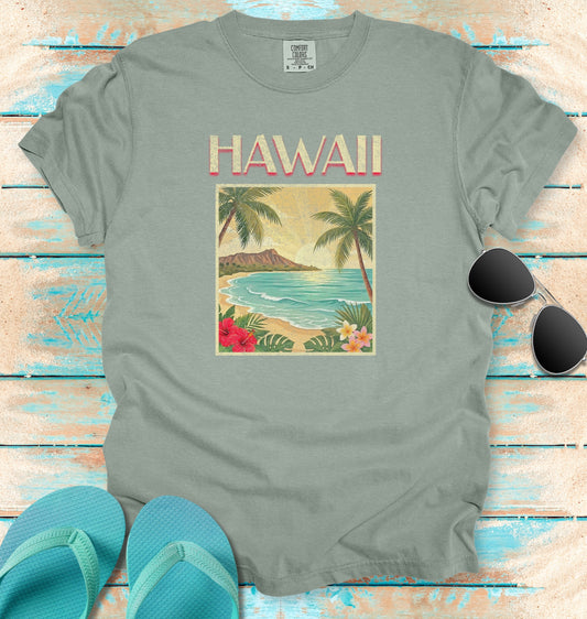 Vintage Hawaii Travel Poster Graphic T-Shirt