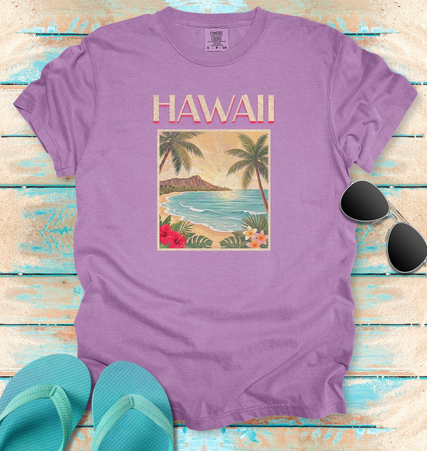 Vintage Hawaii Travel Poster Graphic T-Shirt
