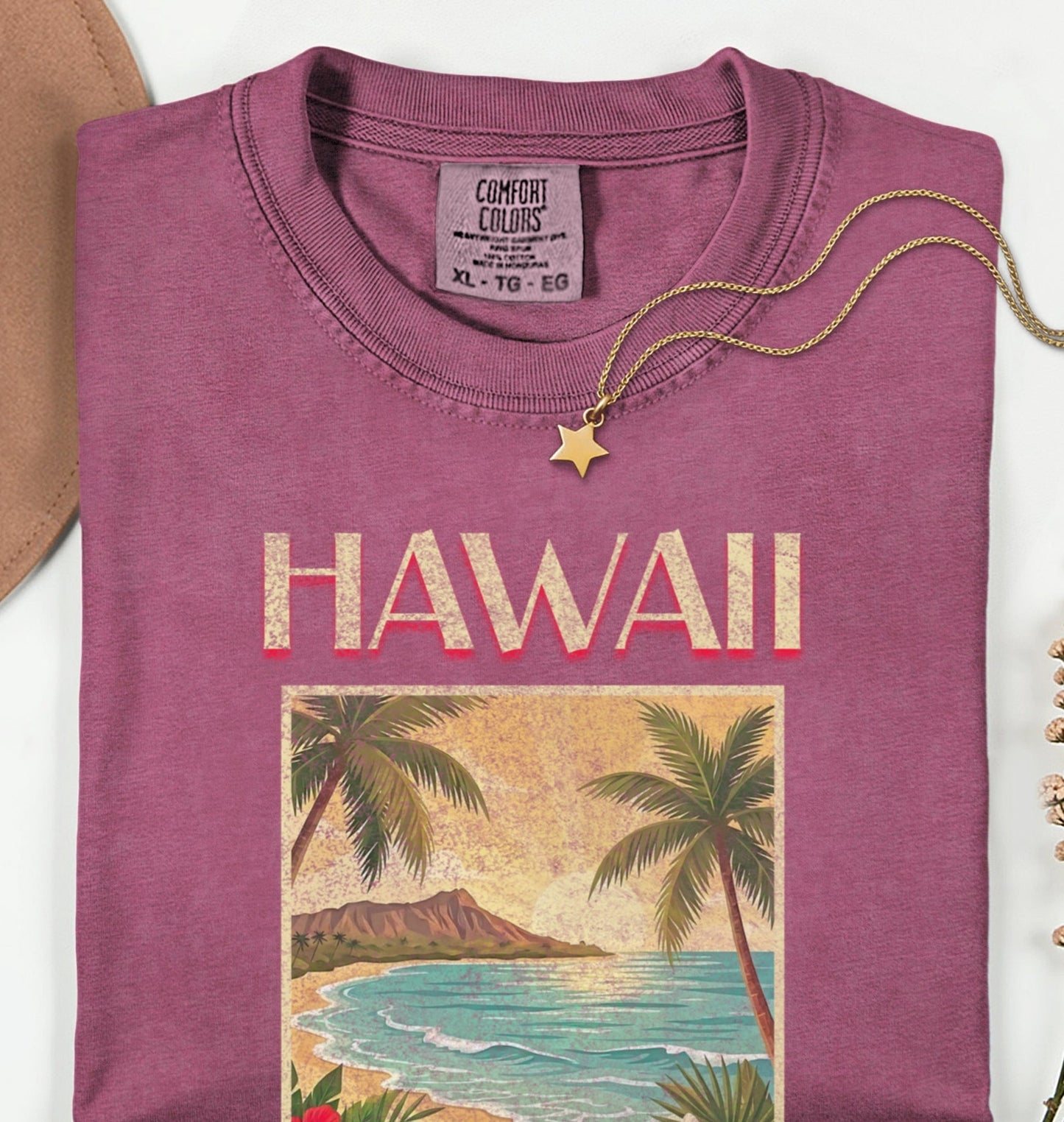 Vintage Hawaii Travel Poster Graphic T-Shirt