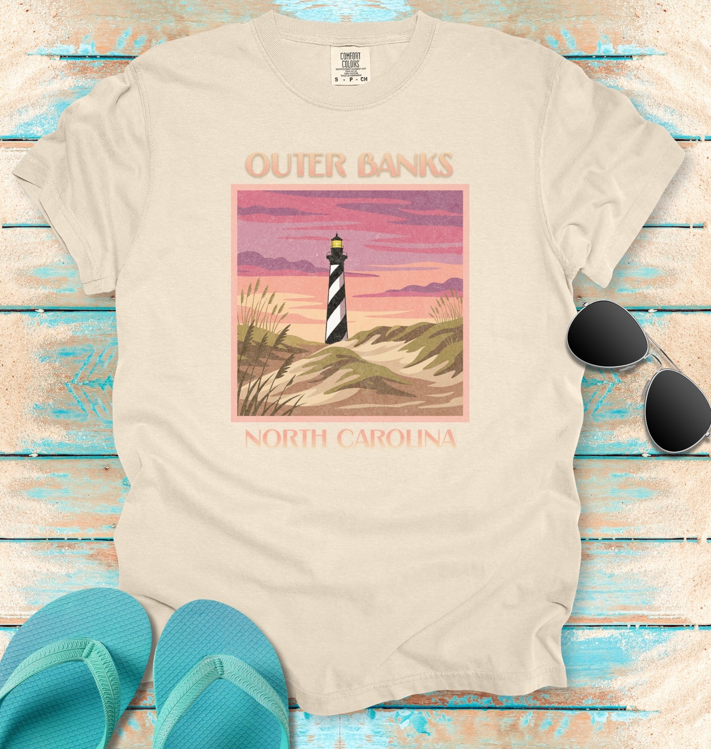 Vintage Outer Banks Travel Poster Graphic T-Shirt