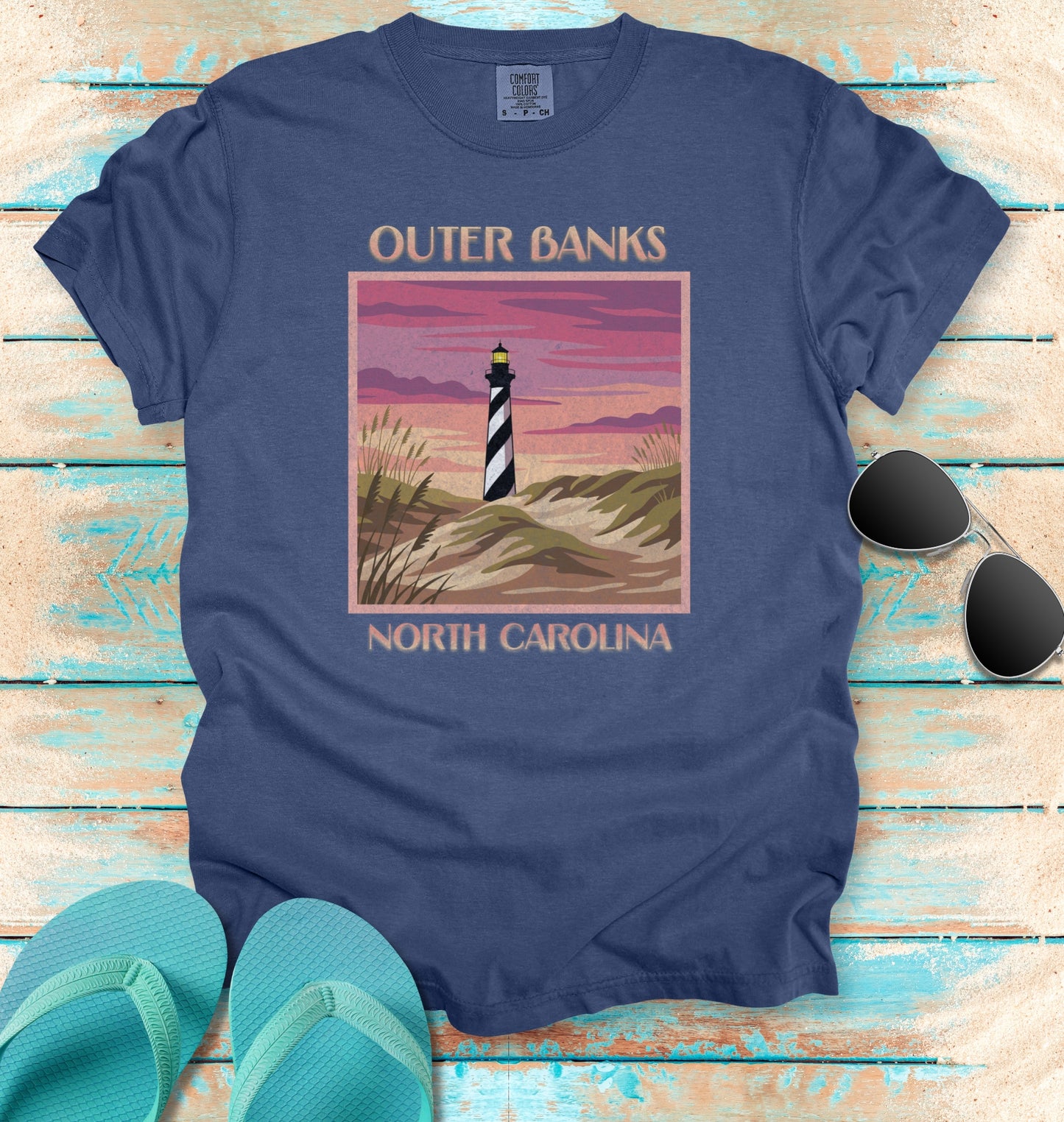 Vintage Outer Banks Travel Poster Graphic T-Shirt