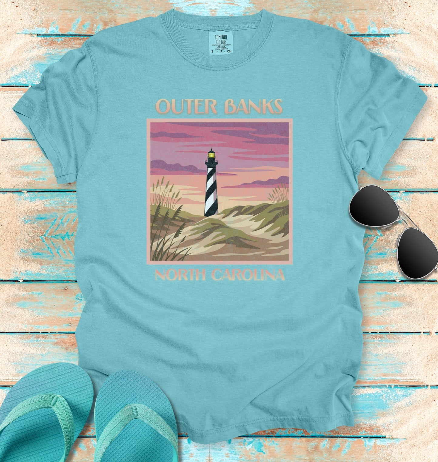 Vintage Outer Banks Travel Poster Graphic T-Shirt