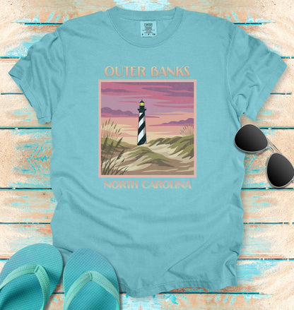 Vintage Outer Banks Travel Poster Graphic T-Shirt