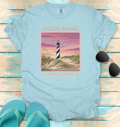 Vintage Outer Banks Travel Poster Graphic T-Shirt