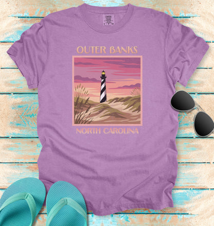 Vintage Outer Banks Travel Poster Graphic T-Shirt