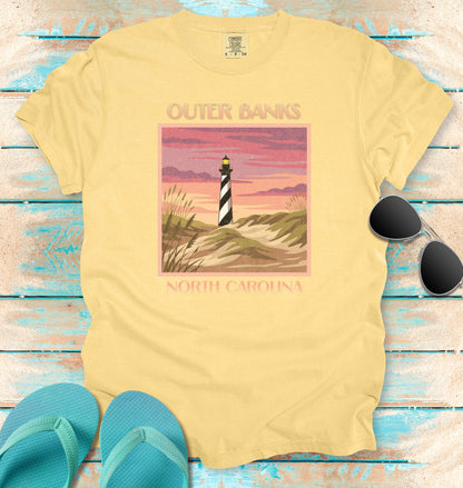 Vintage Outer Banks Travel Poster Graphic T-Shirt