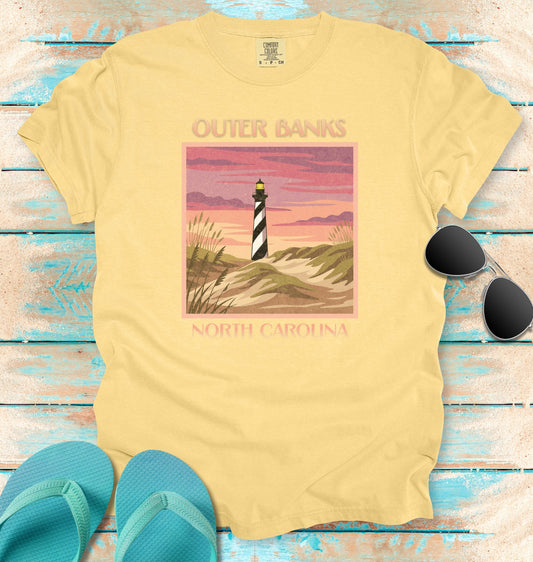 Vintage Outer Banks Travel Poster Graphic T-Shirt