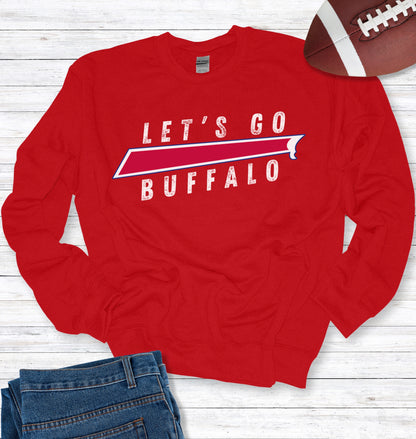 Buffalo Red Stripe Distressed Crew Neck