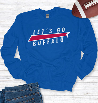Buffalo Red Stripe Distressed Crew Neck
