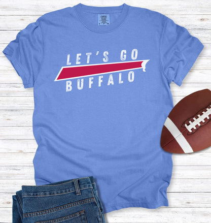 Buffalo Red Stripe Distressed Let's Go Buffalo