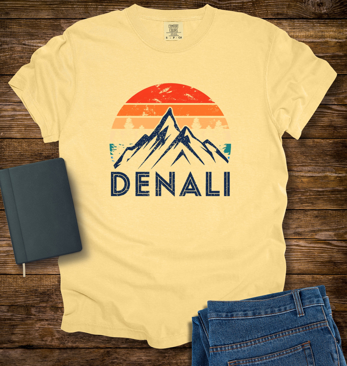 Denali Mountain Retro Graphic T-shirt