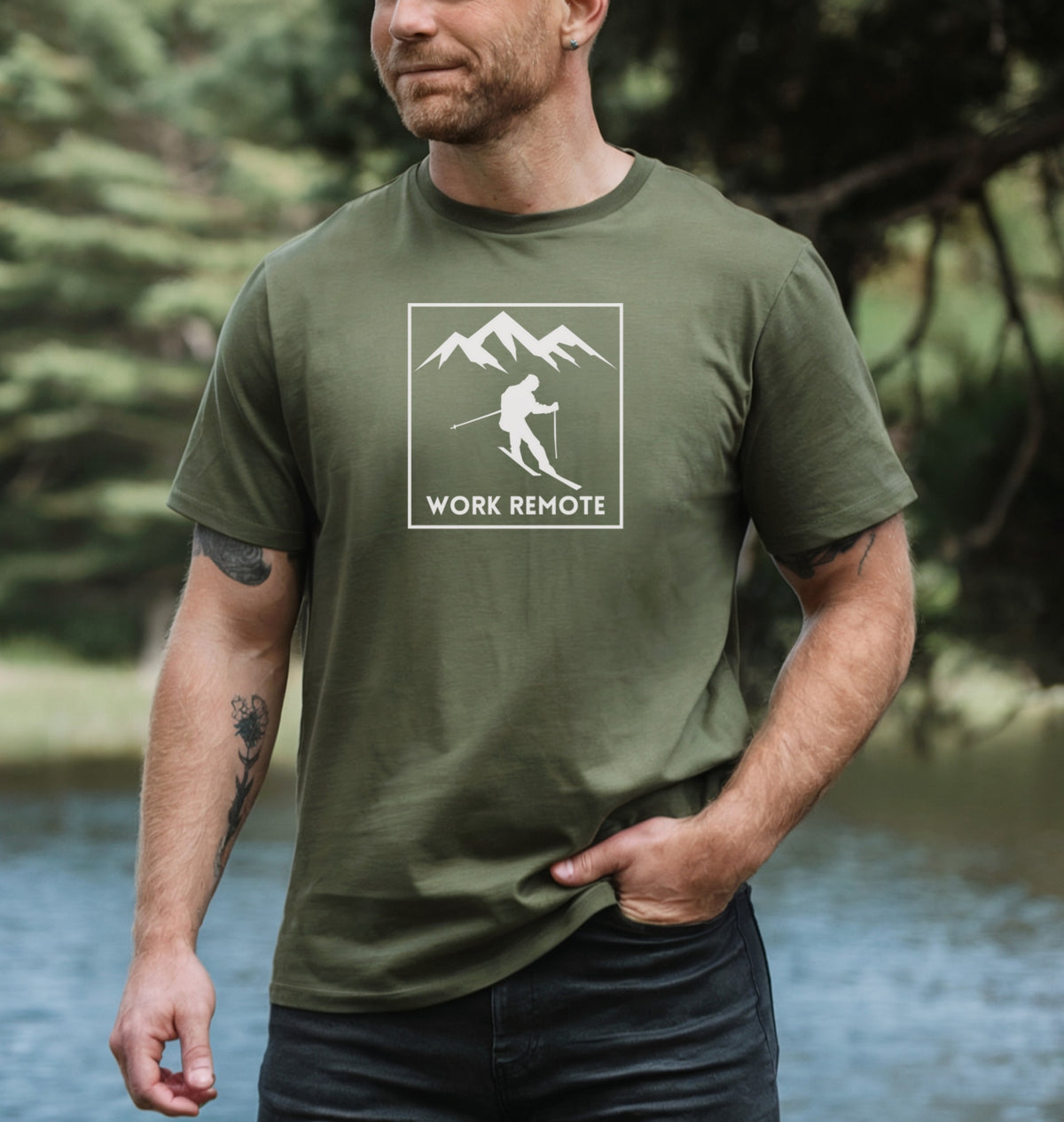 Skiing Work Remote T-shirt