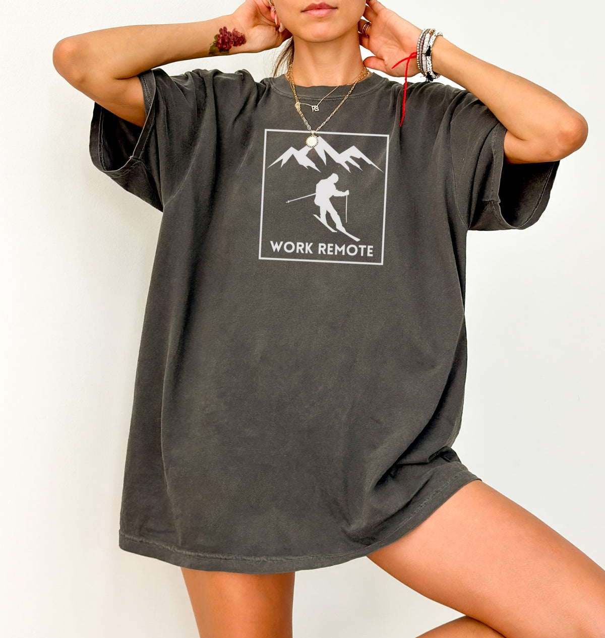 Skiing Work Remote T-shirt