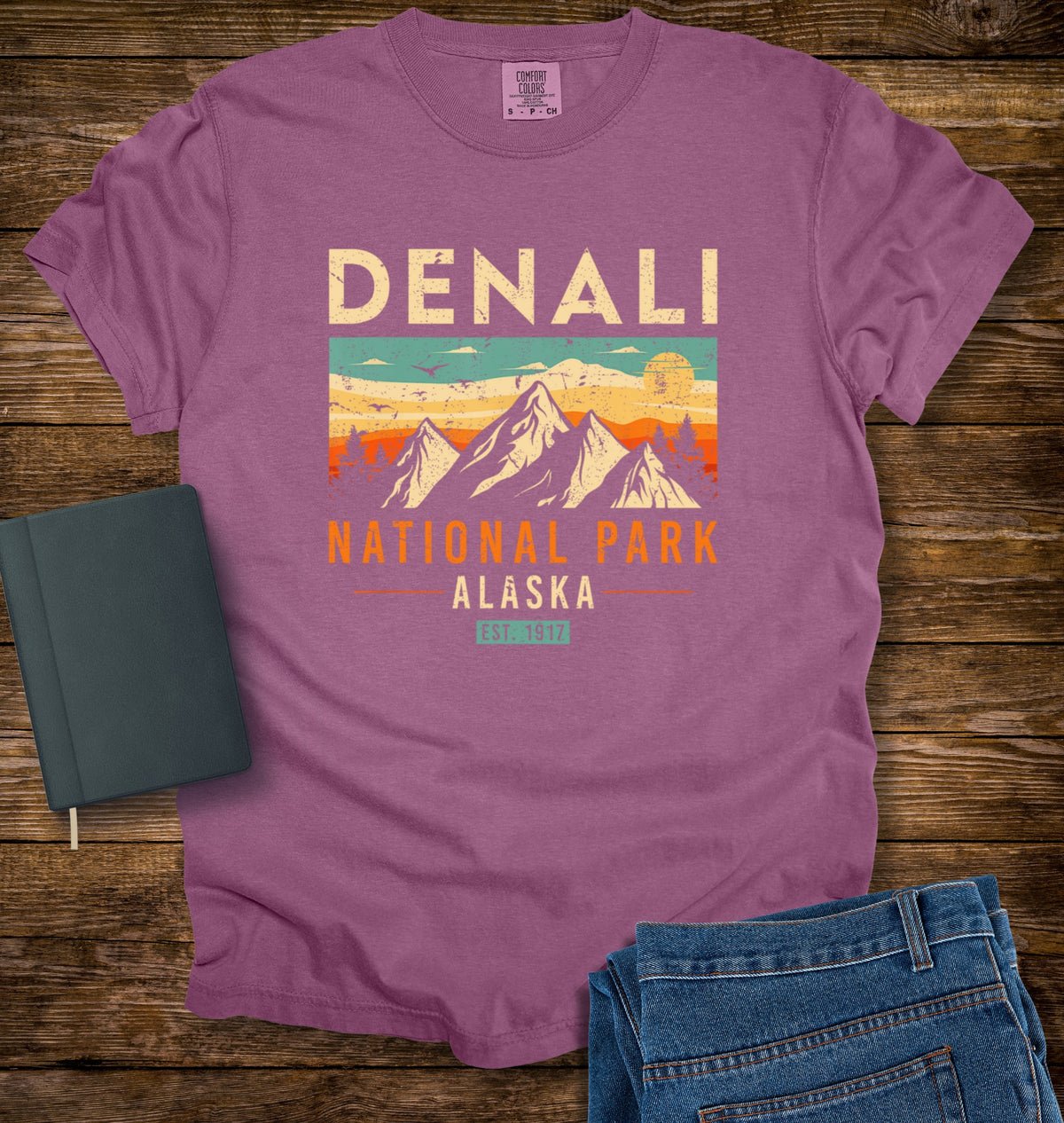 Denali National Park Alaska 1917 Retro T-shirt