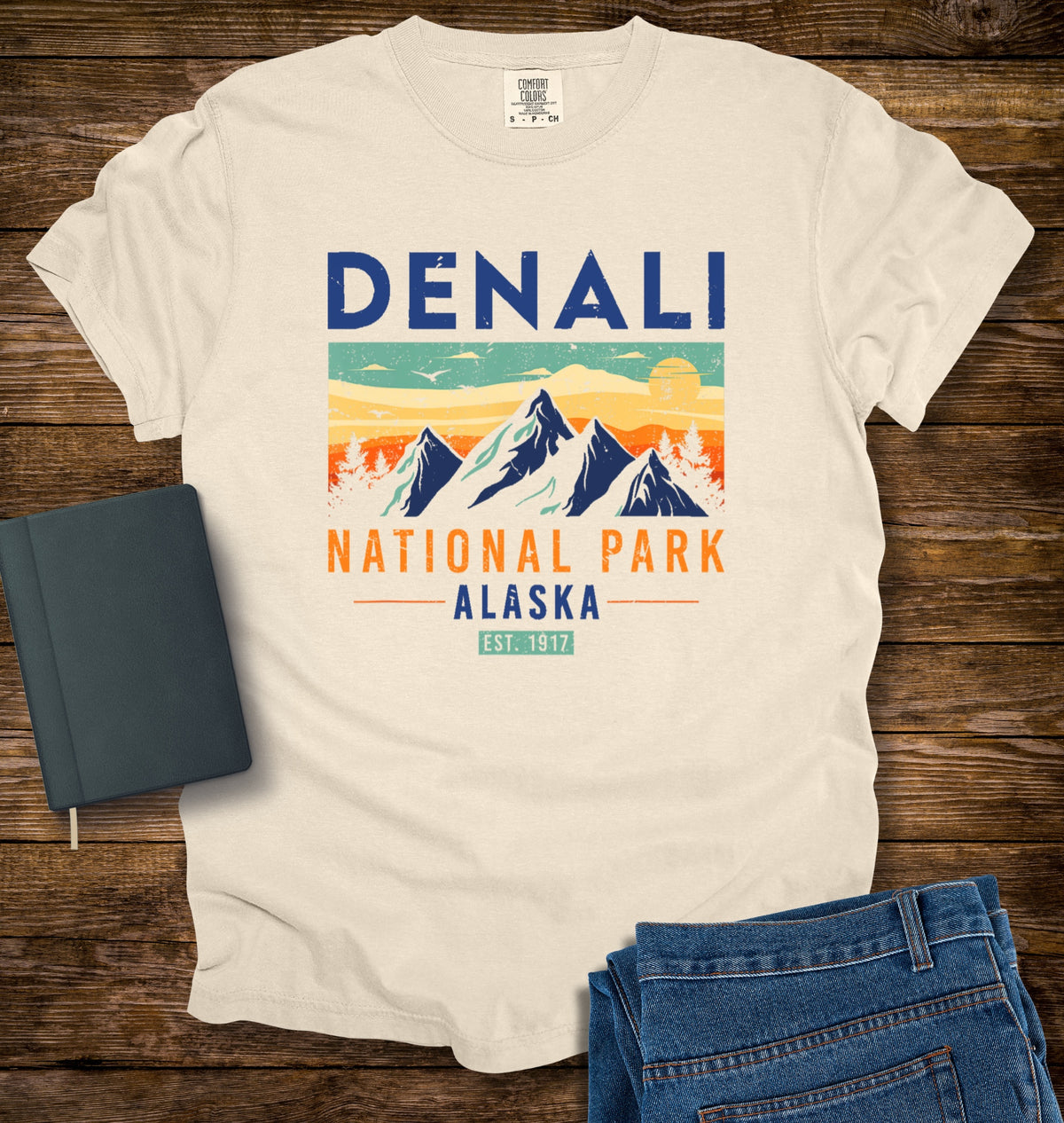 Denali National Park Alaska 1917 Retro T-shirt