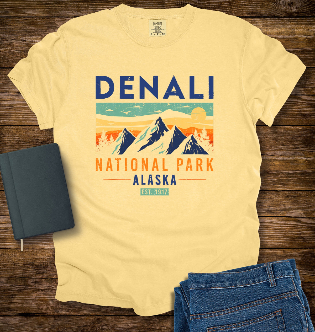 Denali National Park Alaska 1917 Retro T-shirt