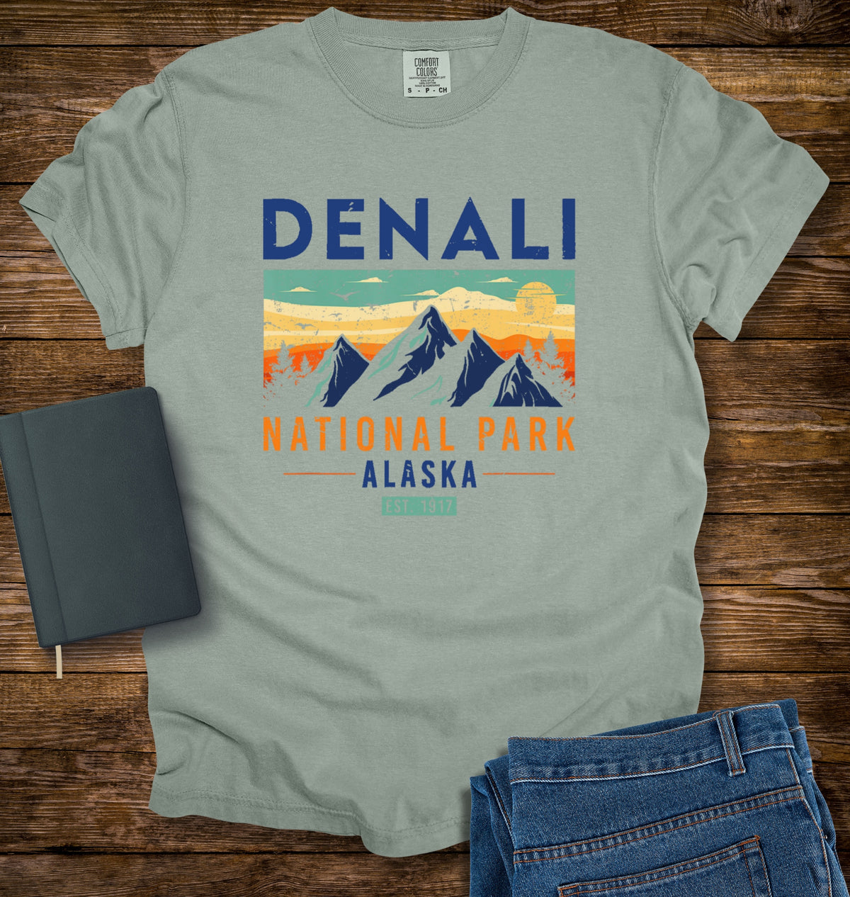 Denali National Park Alaska 1917 Retro T-shirt