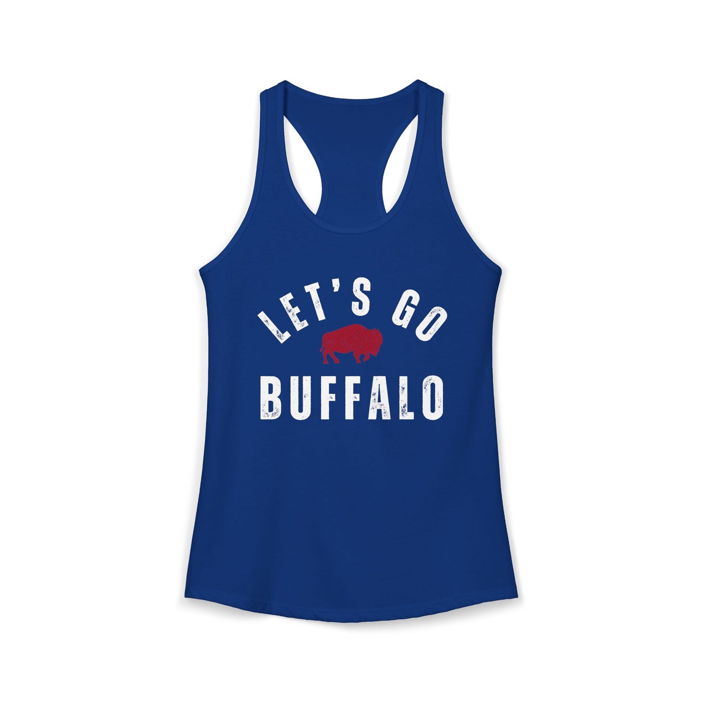 Vintage Distressed Style "Let's Go Buffalo" Women's Racerback Tanktop