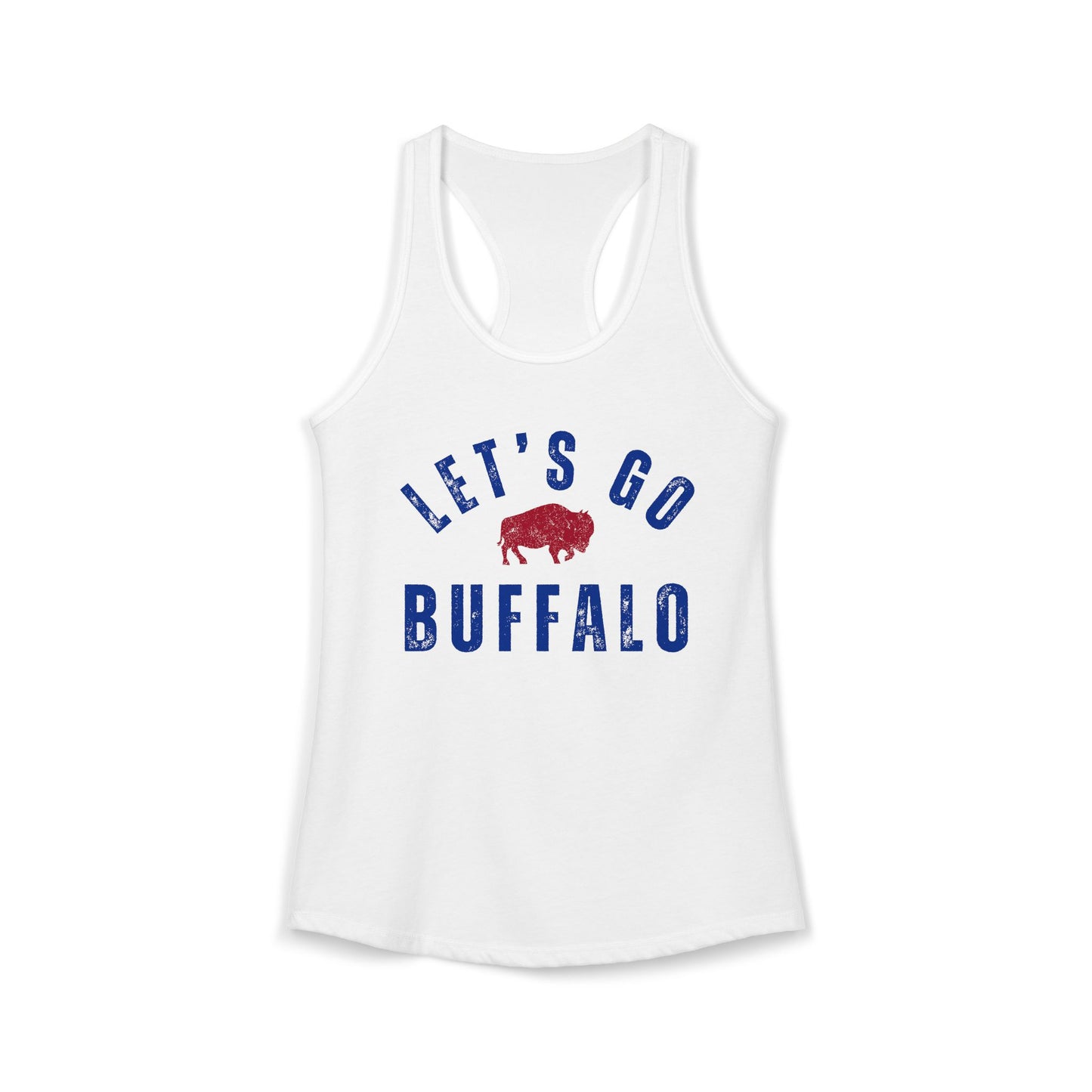 Vintage Distressed Style "Let's Go Buffalo" Women's Racerback Tanktop